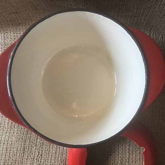 Cast Iron Enamel Fondue Set with Cast Iron Stand - Picture 4 of 12